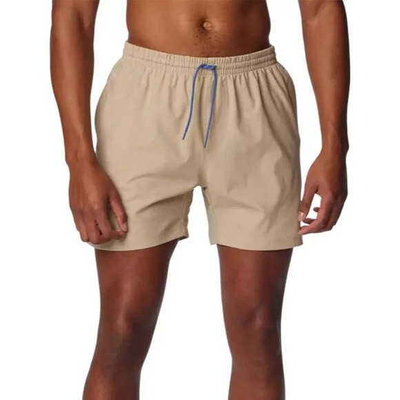 Columbia Men's Performance Rambler Logo Swim Shorts Trunks 6" Beige 2XL - Picture 1 of 6